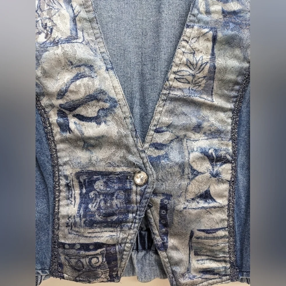 City Girl Sport vintage women's denim embellished vest size 14 - Picture 10 of 11
